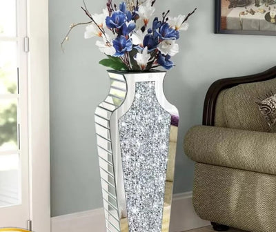 Floor Vase Crushed Diamond Mirrored Vase 27” Tall Home Decorations Room Decor Garden Freight free