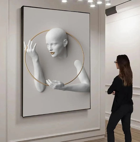 Woman Sculpture Poster Prints Woman Power Figure Statue Canvas Painting Cuadros Wall Art Pictures for Living Room Home Decor